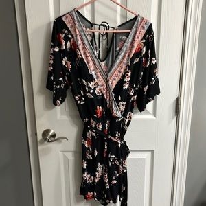Extra large romper, flower print